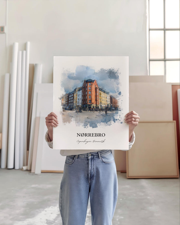 Nørrebro, Denmark – Watercolor Art Print