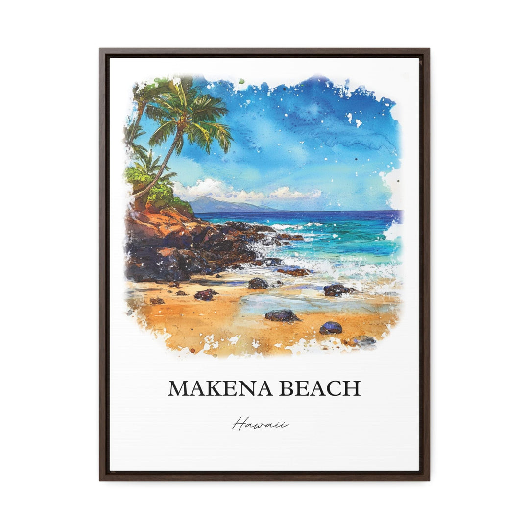 Makena Beach Wall Art, Kihei Print, Hawaii Watercolor Art, Makena Beach Gift, Travel Print, Travel Poster, Housewarming Gift