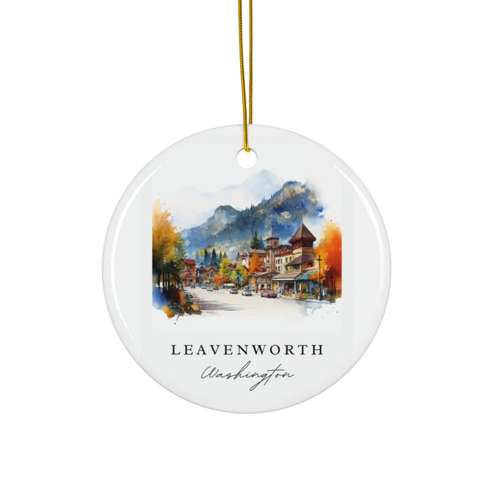 Leavenworth WA Ornament: Unique Leavenworth Souvenir, Leavenworth Xmas Decor, and Authentic Cascade Mountains Christmas Gift