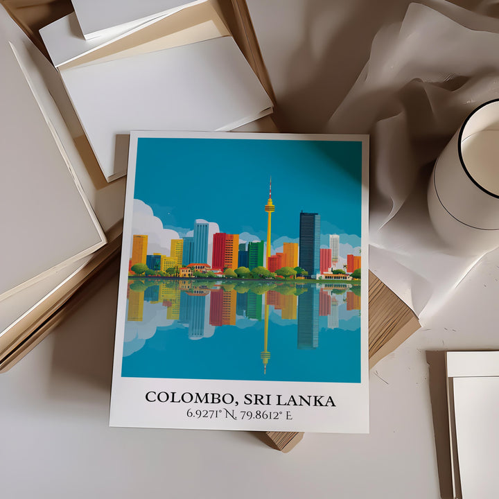 Colombo Sri Lanka Art, Sri Lanka Retro Travel Art, Sri Lanka Home Decor, Sri Lanka Gift, Colombo Art, Travel Prints, Housewarming Gift