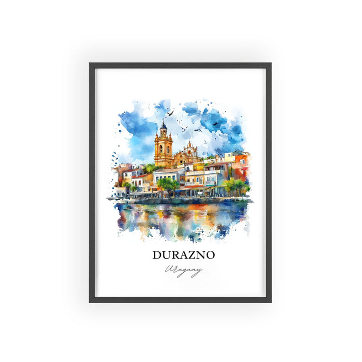 Durazno Wall Art, Uruguay Print, Uruguay Watercolor Art, Durazno Uruguay Gift, Travel Print, Travel Poster, Housewarming Gift