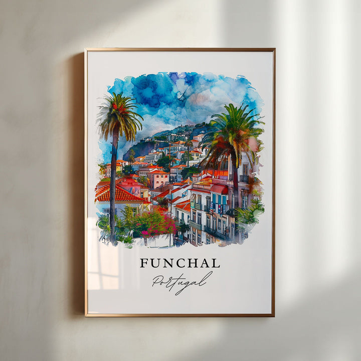 Funchal Wall Art, Portugal Print, Funchal Wall Art, Funchal Portugal Gift, Travel Print, Travel Poster, Travel Gift, Housewarming Gift