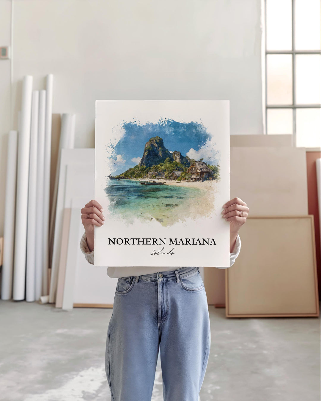 Northern Mariana Islands Art, Mariana Islands Print, Saipan Artwork, Mariana Islands Gift, Travel Print, Travel Poster, Housewarming Gift