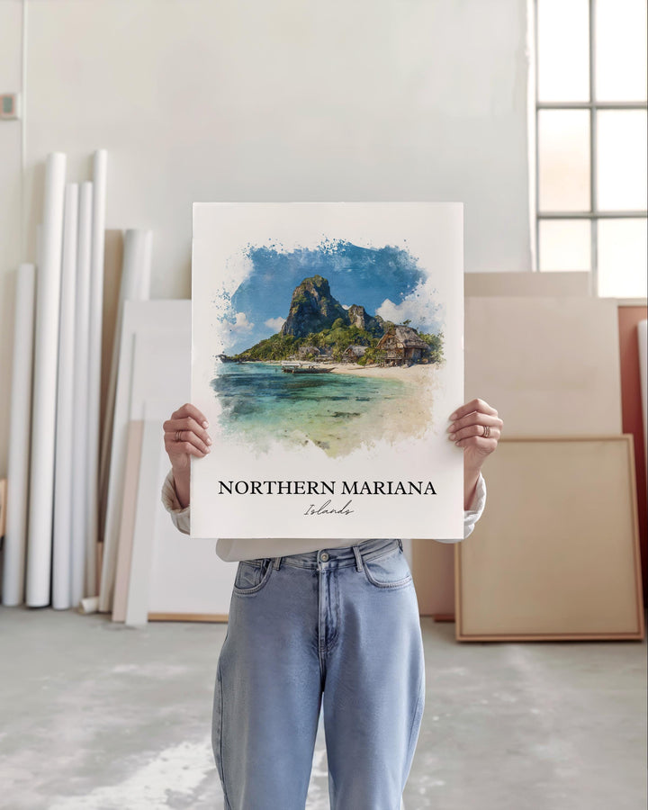 Northern Mariana Islands Art, Mariana Islands Print, Saipan Artwork, Mariana Islands Gift, Travel Print, Travel Poster, Housewarming Gift