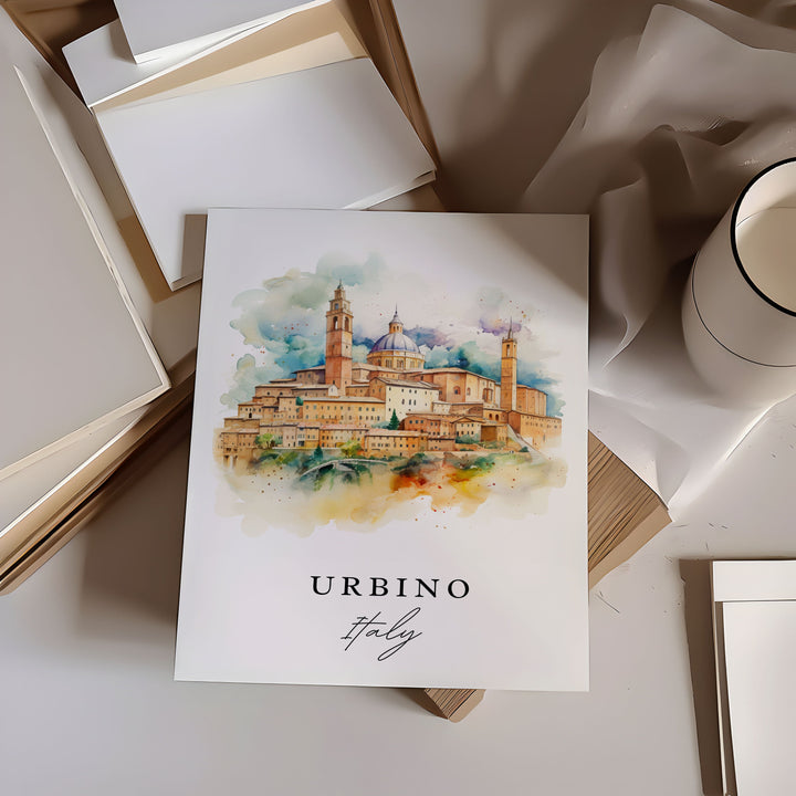 Urbino Italy wall art - Italy, Urbino IT print, Urbino Italia Wedding gift, Urbino Birthday present, Custom Text, Perfect Gift