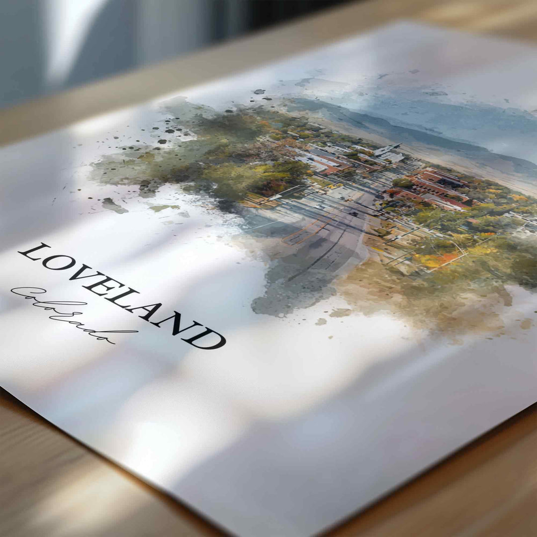Loveland, Colorado – Watercolor Art Print
