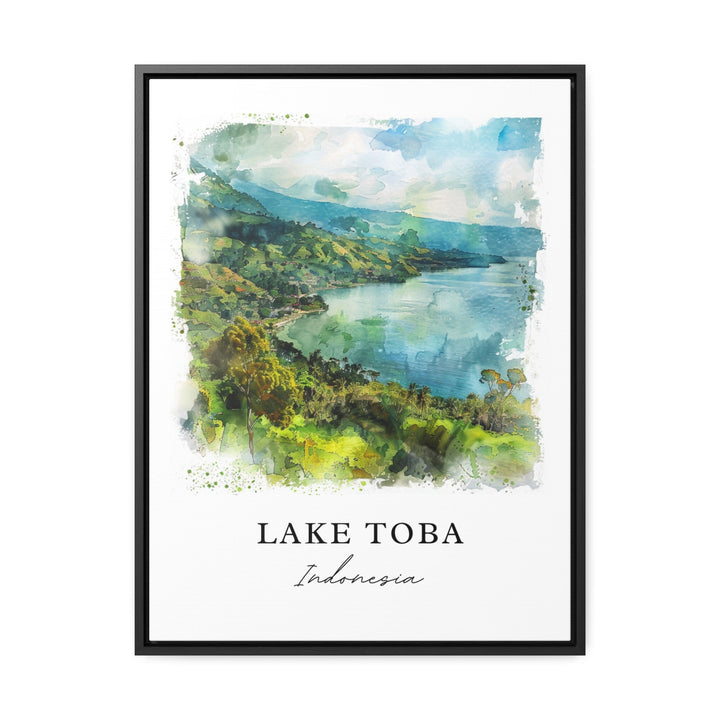 Lake Toba Wall Art, Lake Toba Indonesia Print, Lake Toba Watercolor, Sumatra Indonesia Gift,