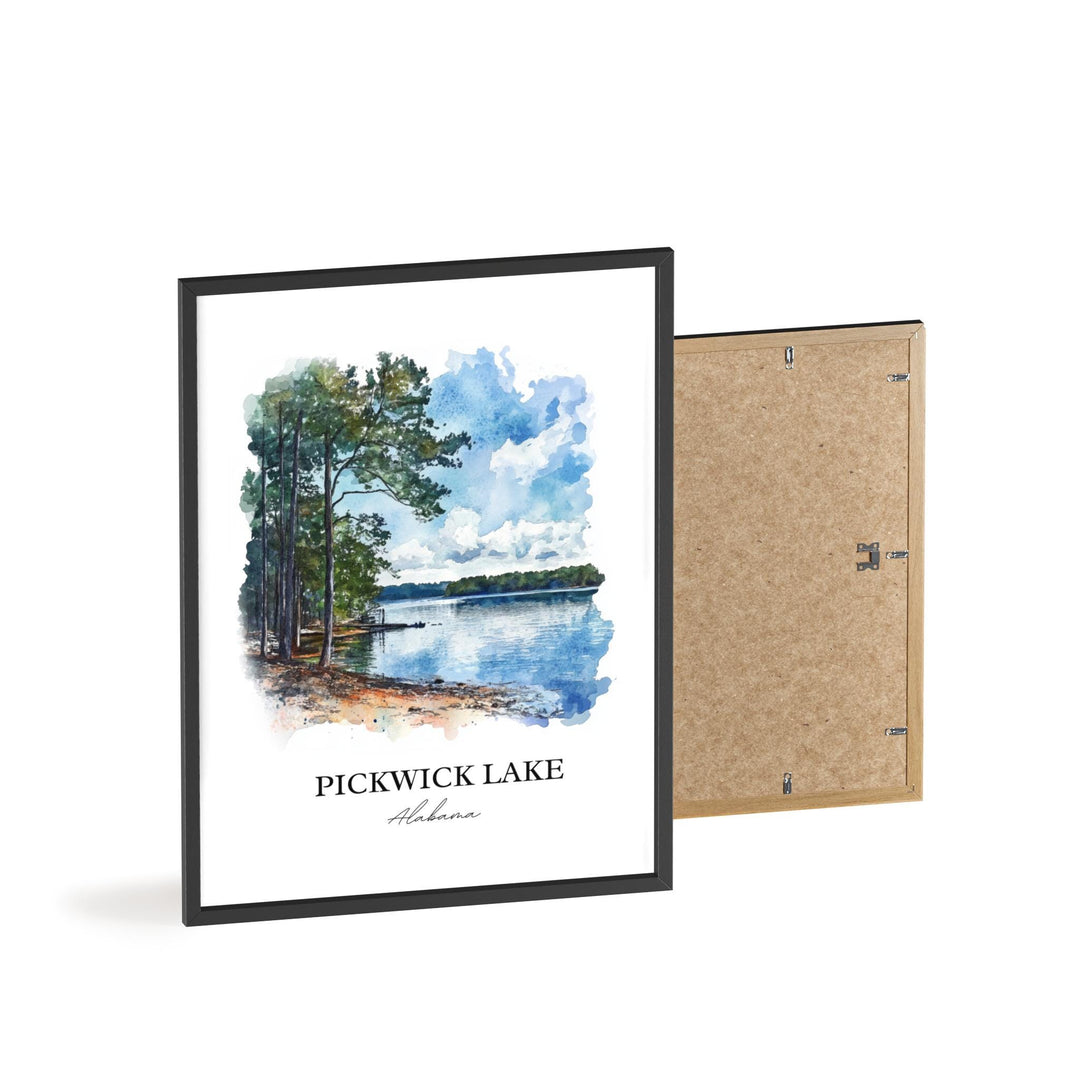 Pickwick Lake Wall Art, Alabama Print, Alabama Watercolor Art, Pickwick Lake AL Gift, Travel Print, Travel Poster, Housewarming Gift