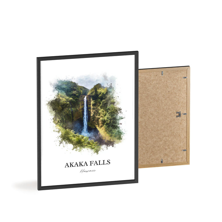 Akaka Falls Wall Art, Big Island Print, Akaka Falls Watercolor Art, Akaka Falls Gift, Travel Print, Travel Poster, Housewarming Gift