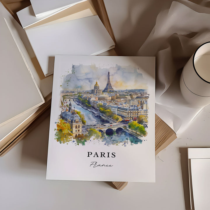 Paris Skyline Art Print, Eiffel Tower Print, Paris Wall Art, France Gift, Travel Print, Travel Poster, Travel Gift, Housewarming Gift