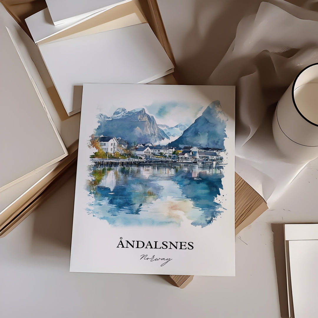 Andalsnes, Norway – Watercolor Art Print