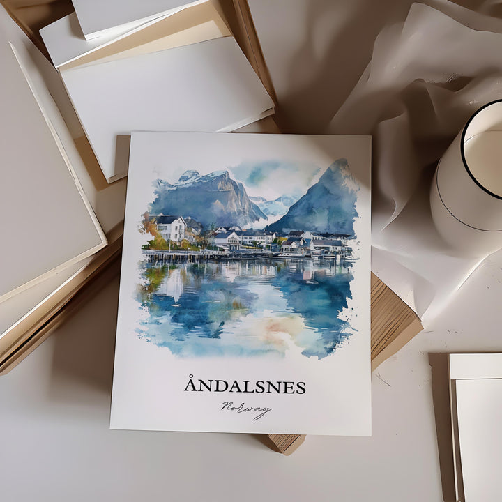 Andalsnes, Norway – Watercolor Art Print
