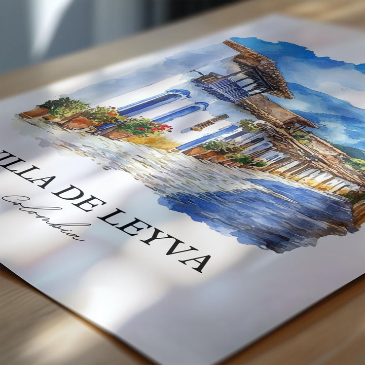 Villa de Leyva Wall Art, Bogotá Print, Colombia Watercolor Art, Villa de Leyva Gift, Travel Print, Travel Poster, Housewarming Gift