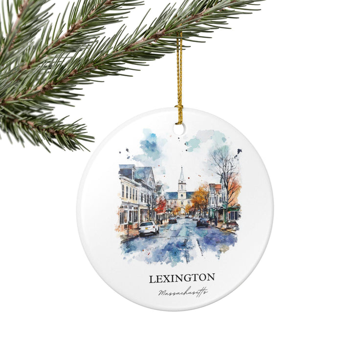 Lexington Massachusetts Ornament: Unique Lexington MA Souvenir, Lexington MA Xmas Decor, and Authentic Lexington MA Gift