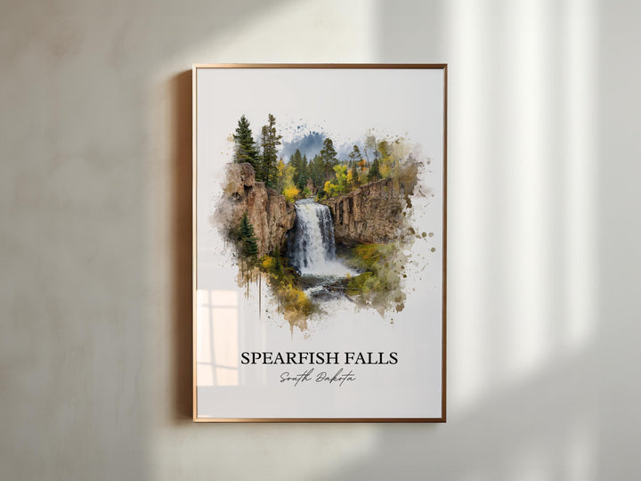 Spearfish Falls Wall Art, Spearfish Canyon Print, South Dakota Artwork, Spearfish Falls Gift, Travel Print, Travel Poster, Housewarming Gift