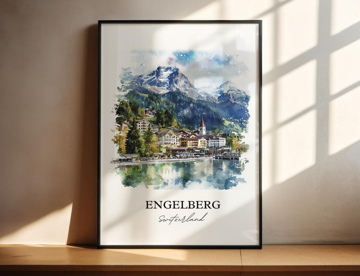 Engelberg Travel Print Wall Art Engelberg Wall Hanging Home Décor Switzerland Gift Art Lovers Switzerland Art Lover Gift Engelberg Poster