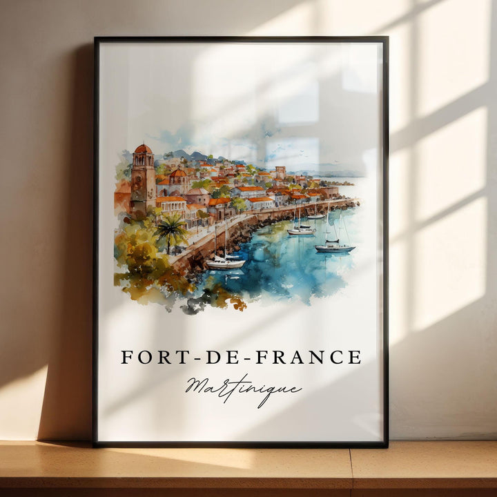 Fort De France wall art - Martinique, Fort-De-France poster, Martinique Wedding gift, Birthday present, Custom Text, Personalized Gift