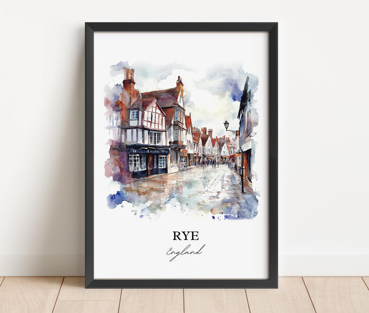 Rye England Wall Art, Rye Print, East Sussex Watercolor, Rye England Gift, Travel Print, Travel Poster, Housewarming Gift