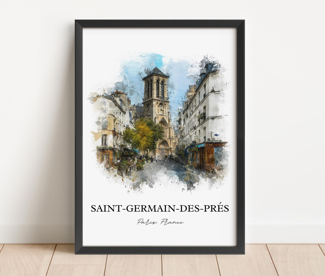Saint-Germain-des-Prés, Paris – Watercolor Art Print