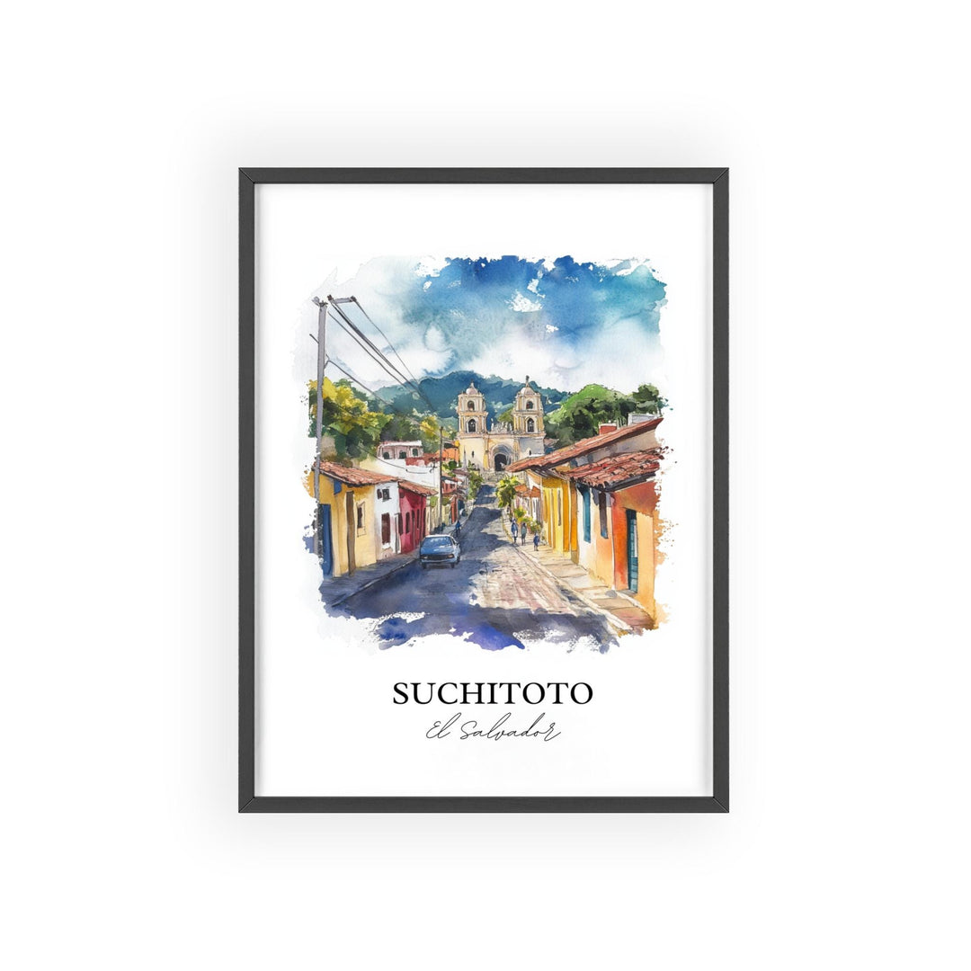 Suchitoto Wall Art, Cuscatlán Print, El Salvador Watercolor Art, Suchitoto Gift, Travel Print, Travel Poster, Housewarming Gift