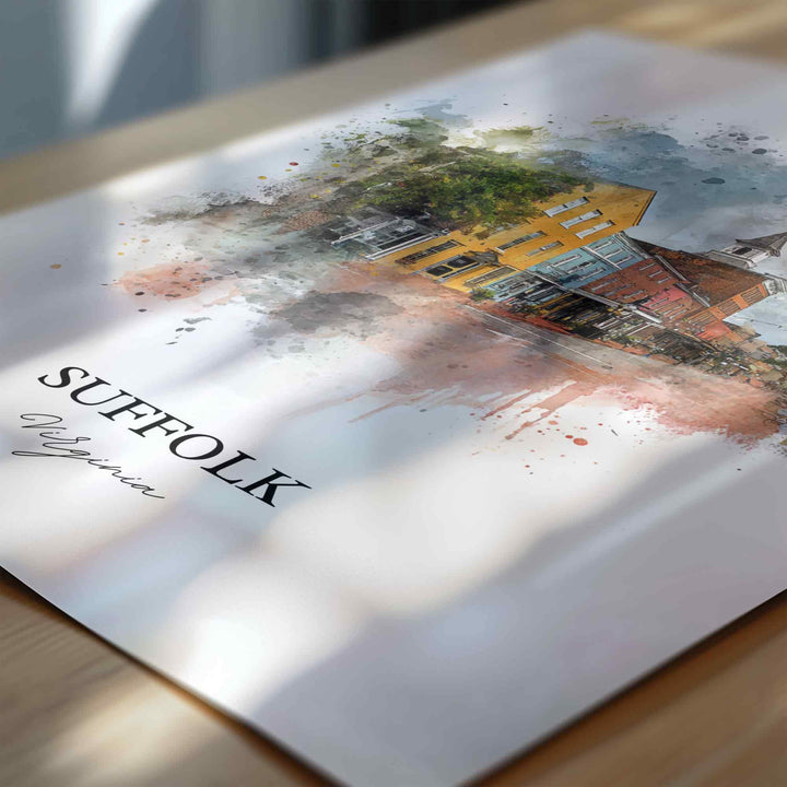Suffolk, Virginia, USA – Watercolor Art Print