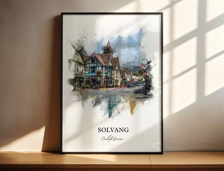 Solvang, California – Watercolor Art Print