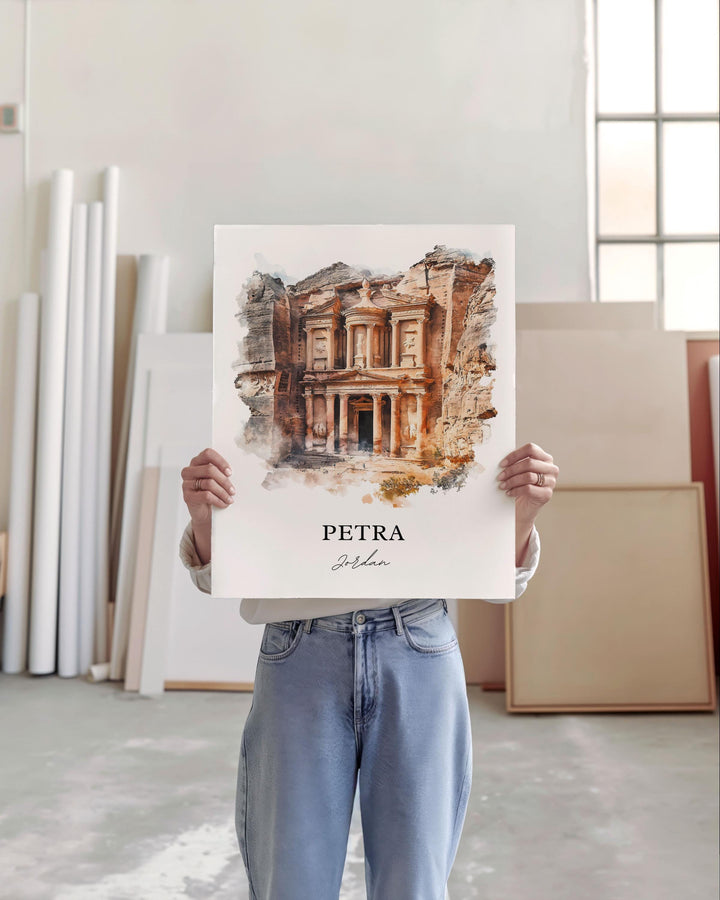 Petra, Jordan – Watercolor Art Print