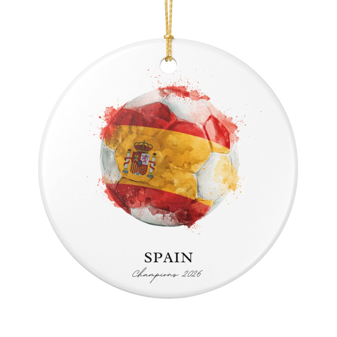 Spain Soccer Ornament 2026 | Champions Football Fan Keepsake, Spain Christmas Ornament