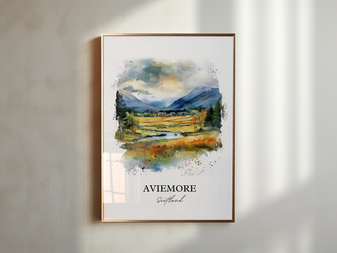Aviemore, Scotland – Watercolor Art Print