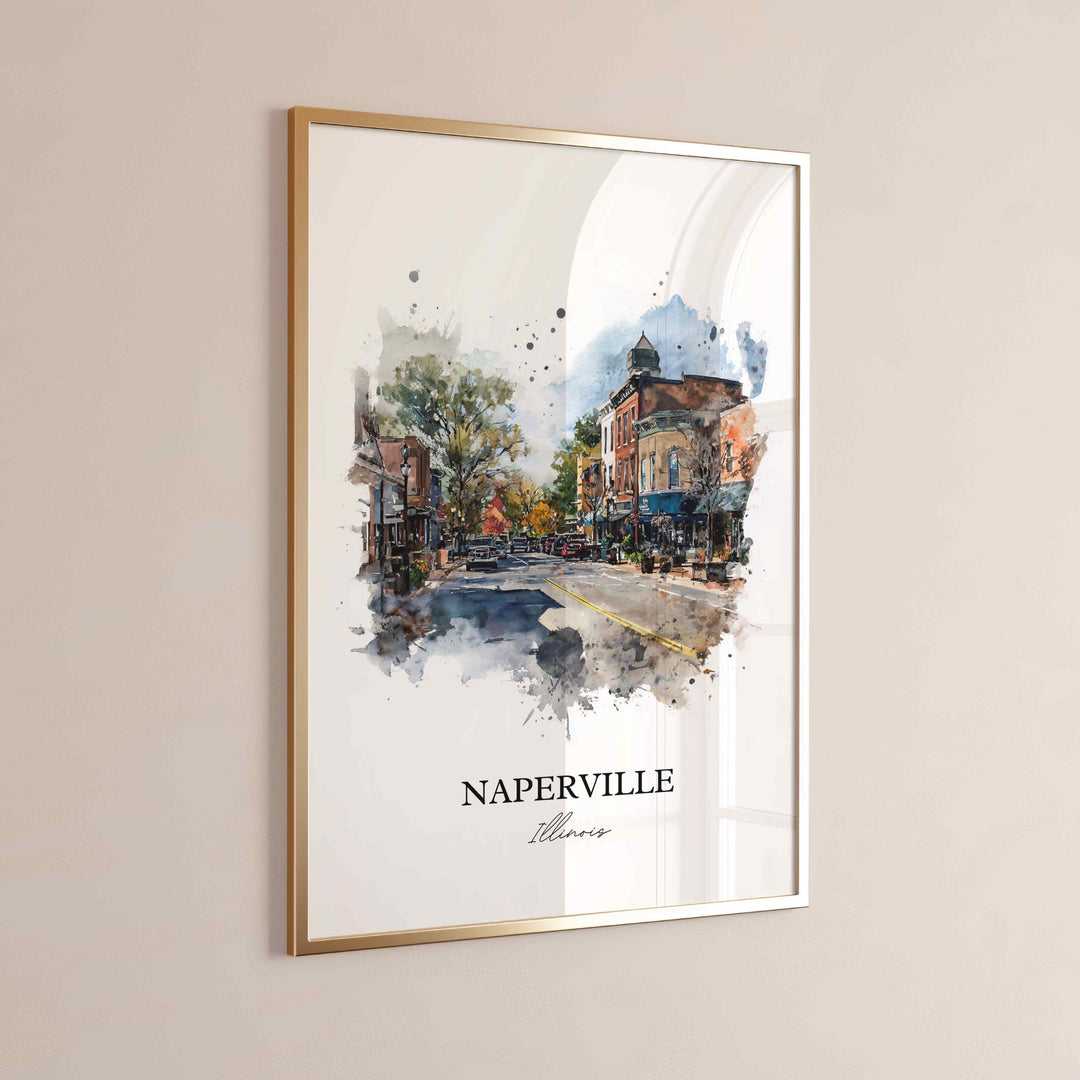 Naperville, Illinois – Watercolor Art Print