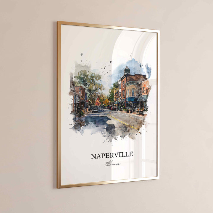 Naperville, Illinois – Watercolor Art Print