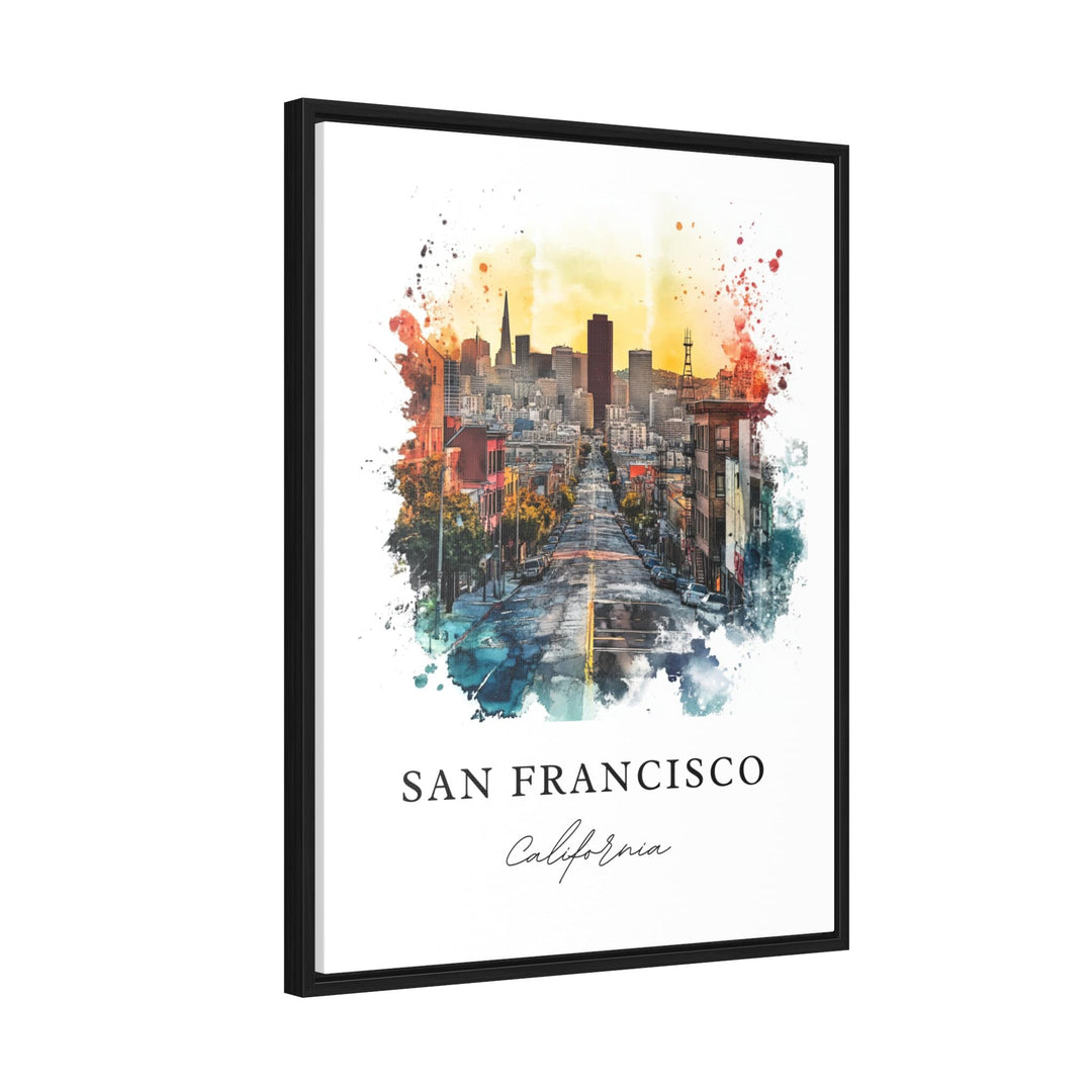 San Francisco CA Wall Art, San Francisco Print, San Fran Watercolor Art, Bay Area Cali Gift,