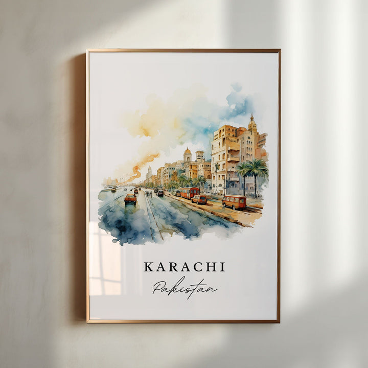 Karachi Pakistan wall art - Pakistan, Karachi poster, Karachi Wedding gift, Karachi Birthday present, Custom Text, Personalized Gift