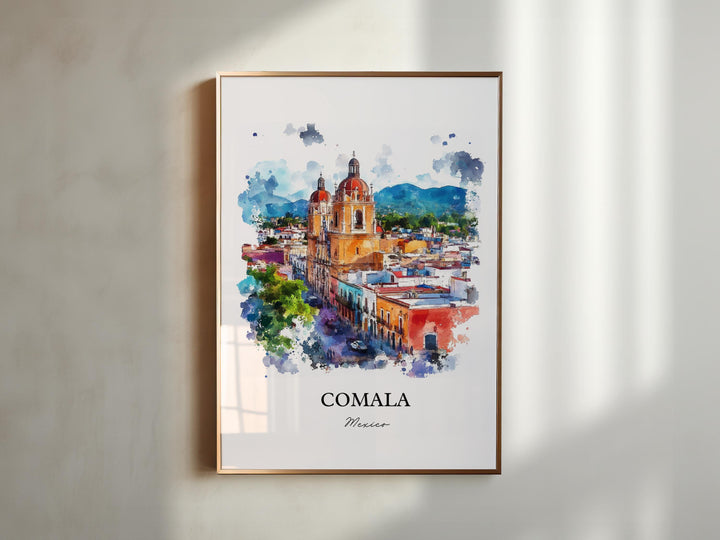 Comala Mexico Wall Art, Colima MX Print, Mexico Watercolor Art, Comala Mexico Gift, Travel Print, Travel Poster, Housewarming Gift