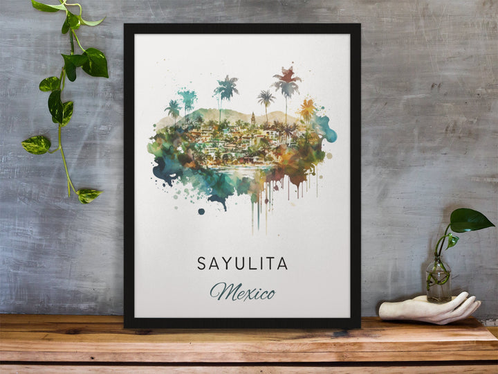 Sayulita Mexico wall art - Mexico, Sayulita poster, Sayulita Wedding gift, Birthday present, Custom Text, Personalized Gift