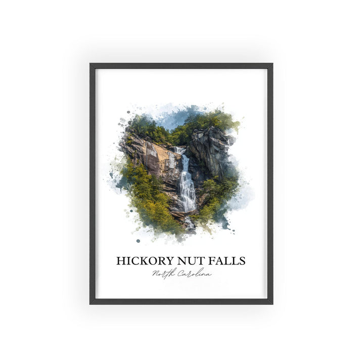 Hickory Nut Falls Wall Art, Chimney Rock Print, North Carolina Art, Hickory Nut Falls Gift, Travel Print, Travel Poster, Housewarming Gift