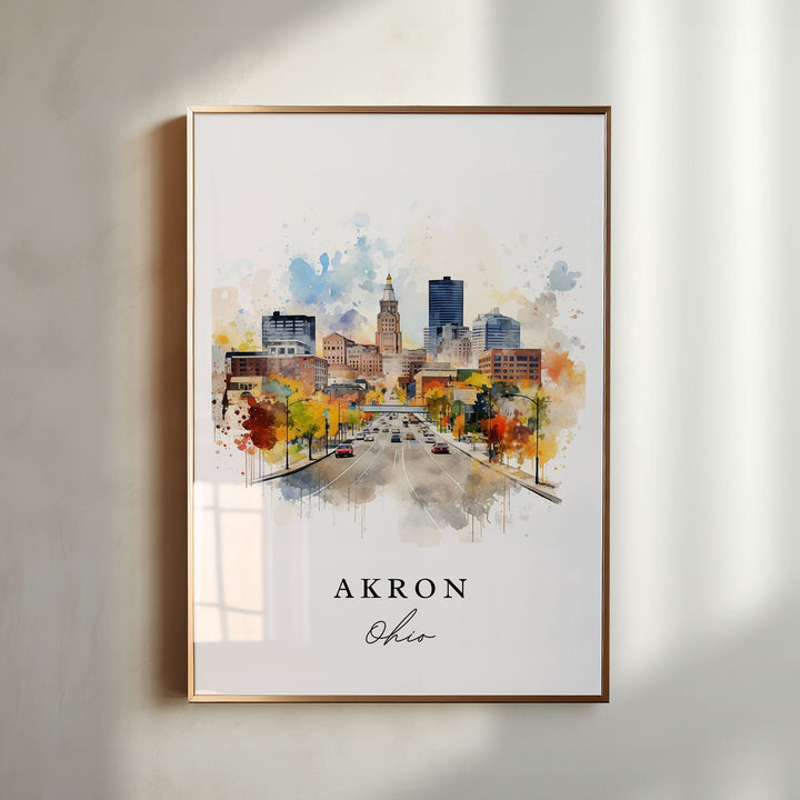 Akron Wall Art - Ohio Print