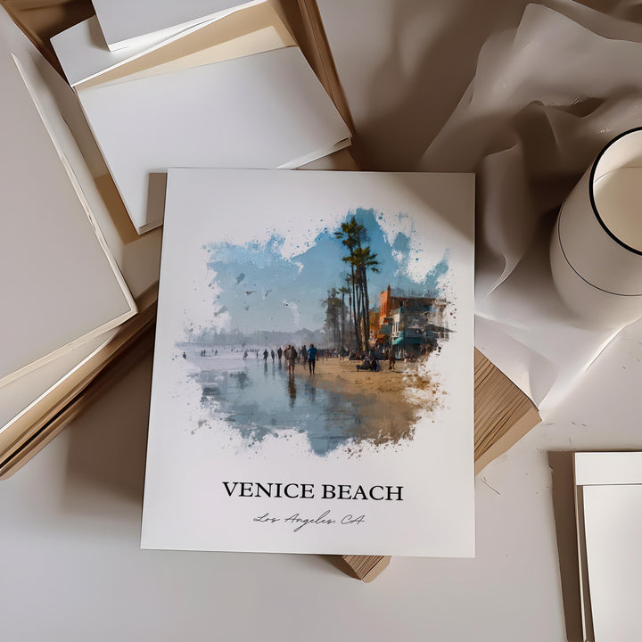 Venice Beach, California – Watercolor Art Print