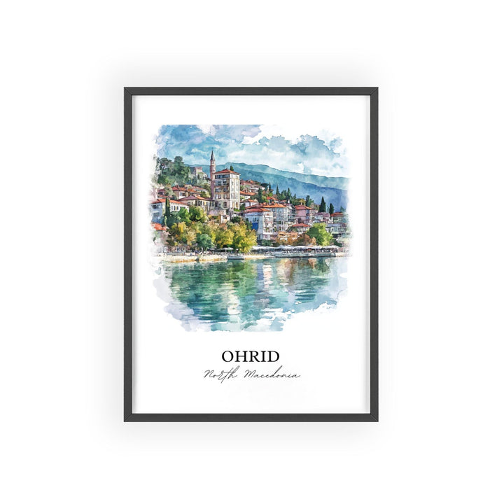 Ohrid, North Macedonia – Watercolor Art Print