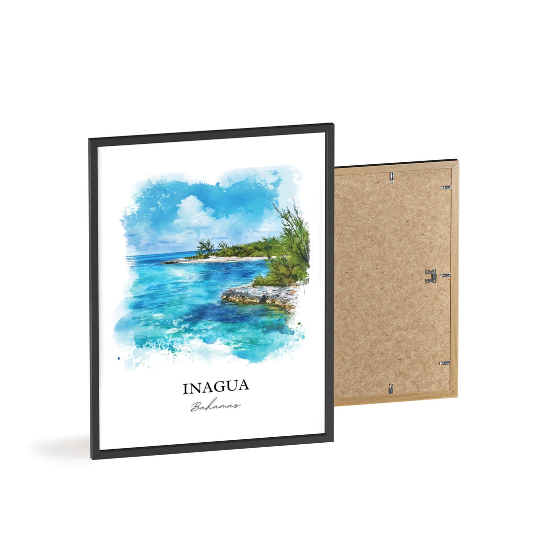 Inagua Bahamas Wall Art, Great Inagua Print, Bahamas Watercolor Art, Inagua Bahamas Gift, Travel Print, Travel Poster, Housewarming Gift