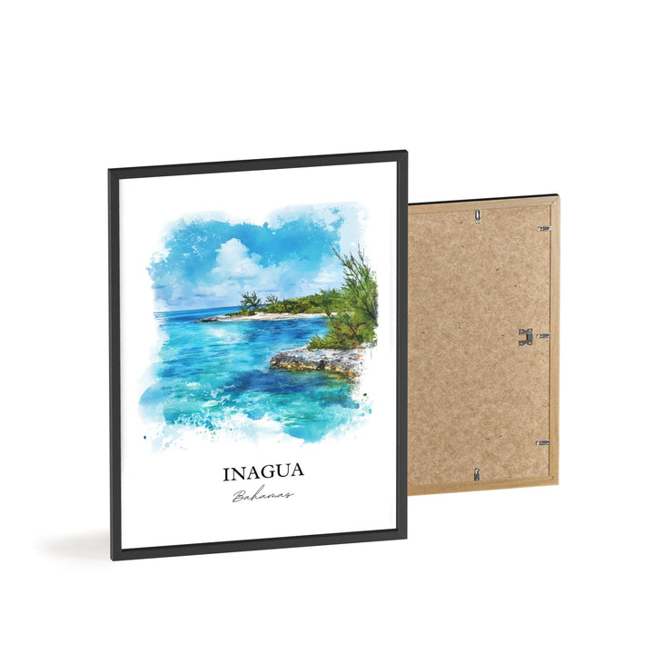 Inagua Bahamas Wall Art, Great Inagua Print, Bahamas Watercolor Art, Inagua Bahamas Gift, Travel Print, Travel Poster, Housewarming Gift