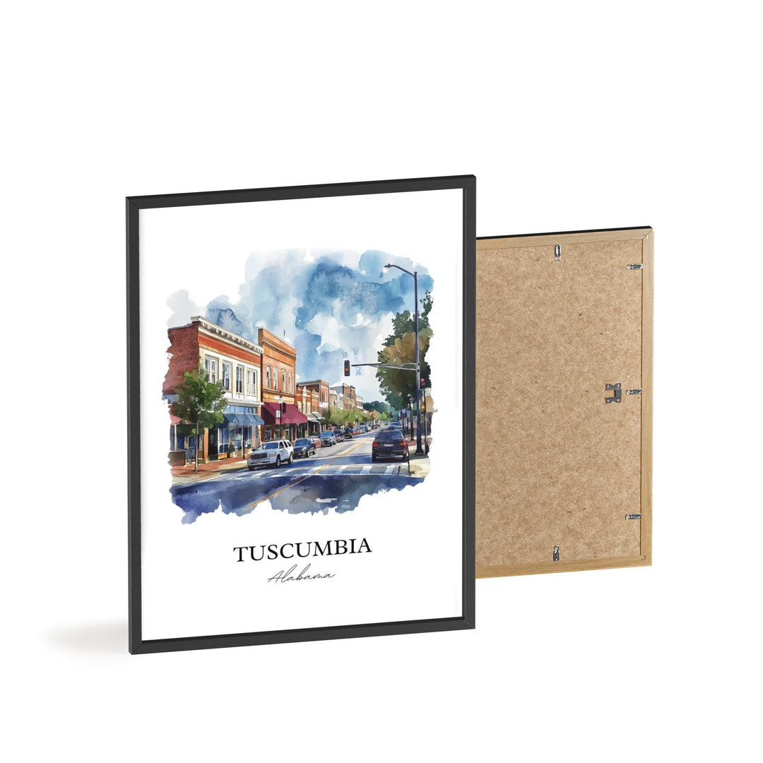 Tuscumbia AL Wall Art, Colbert County AL Print, Alabama Watercolor Art, Tuscumbia Gift, Travel Print, Travel Poster, Housewarming Gift