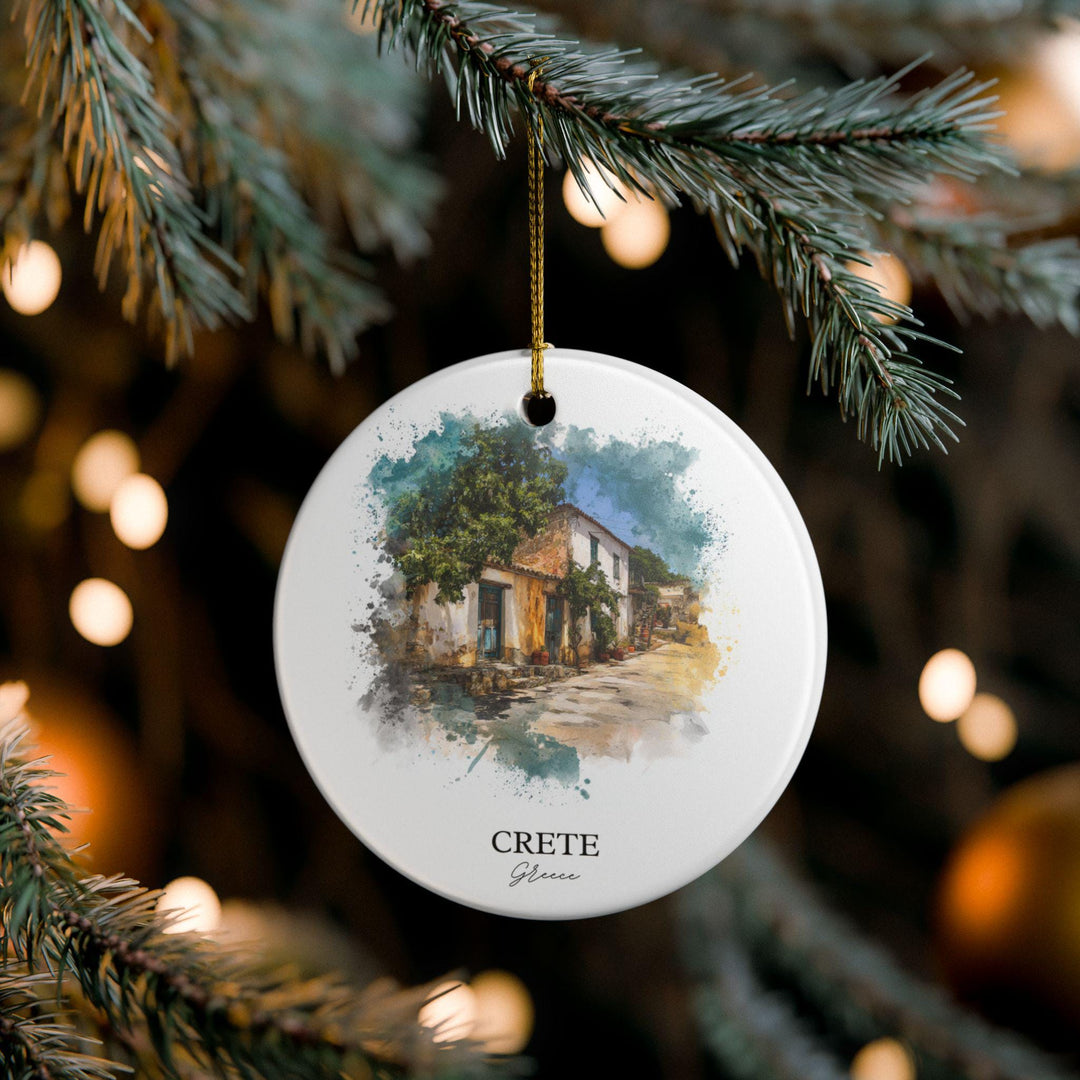 Crete Greece Ornament: Unique Crete Souvenir, Crete Xmas Decor, and Authentic Crete Greece Gift