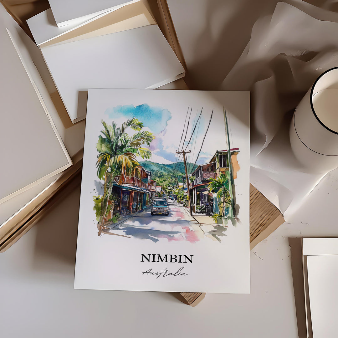 Nimbin Wall Art, Nimbin Australia Print, Nimbin Australia Artwork, New South Wales Gift, Travel Print, Travel Poster, Housewarming Gift