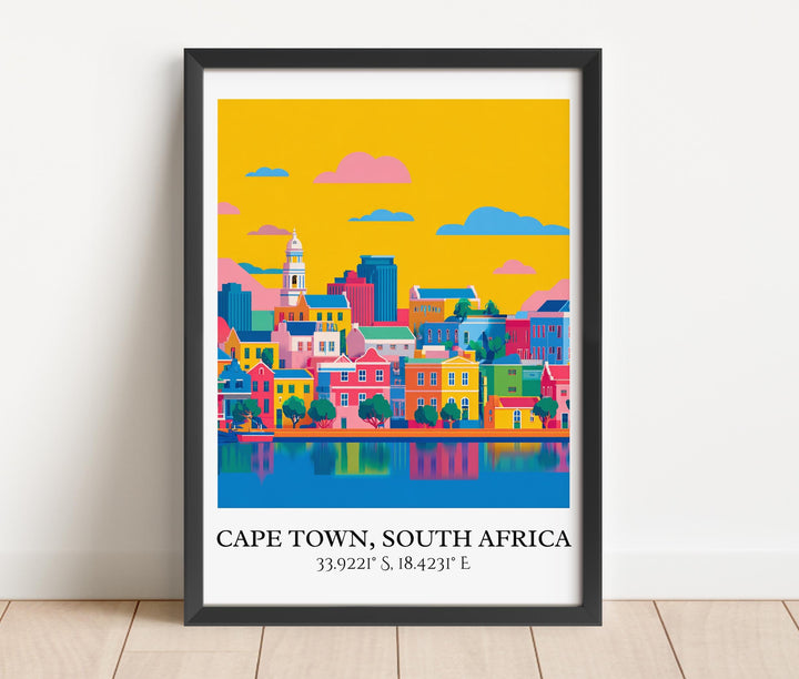 Cape Town Art, Cape Town Retro Travel Art, Cape Town Home Decor, Cape Town Gift, South Africa Travel Art, Travel Prints, Housewarming Gift