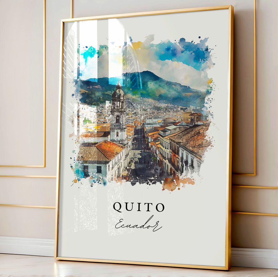 Quito Ecuador wall art - Ecuador, Quito print, Quito Wedding gift, Quito Birthday present, Custom Text, Perfect Gift