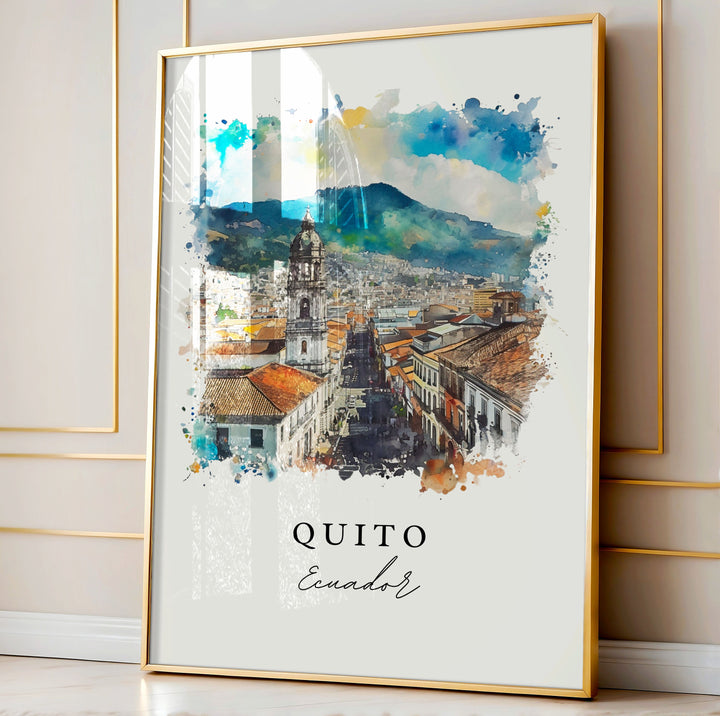 Quito Ecuador wall art - Ecuador, Quito print, Quito Wedding gift, Quito Birthday present, Custom Text, Perfect Gift