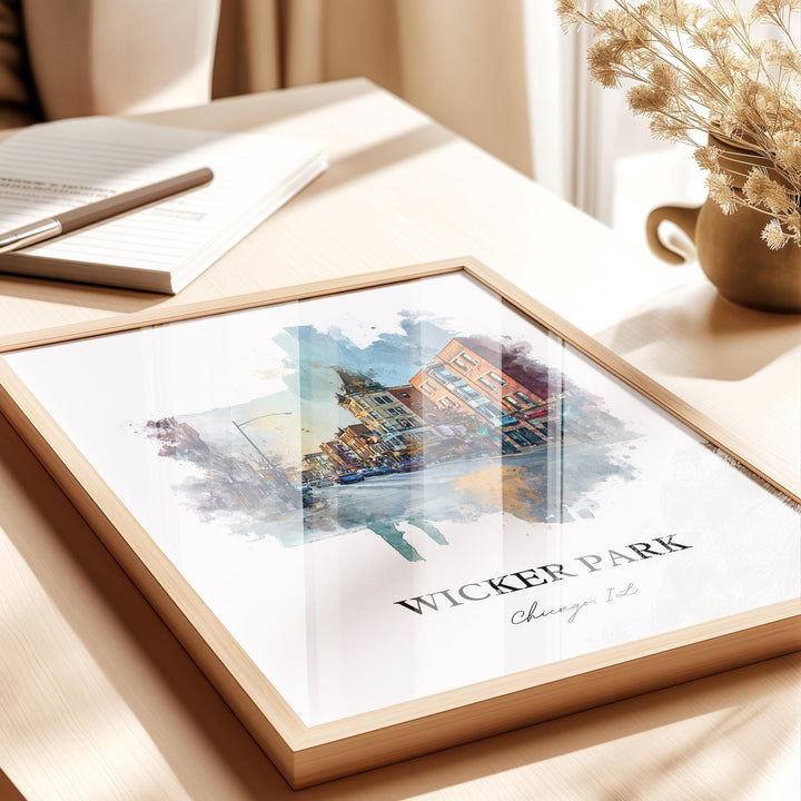 Wicker Park, Illinois – Watercolor Art Print
