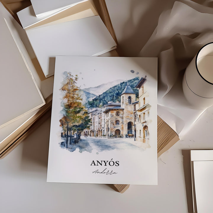 La Massana, Andorra – Watercolor Art Print