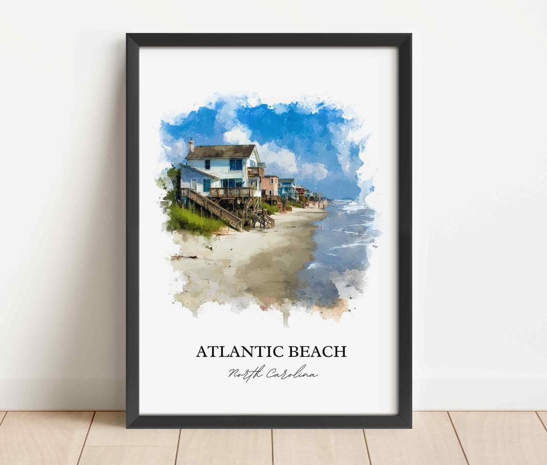 Atlantic Beach, NC – Watercolor Art Print